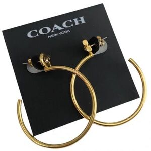 Coach Pave C Logo Hoop Earrings  - NWT